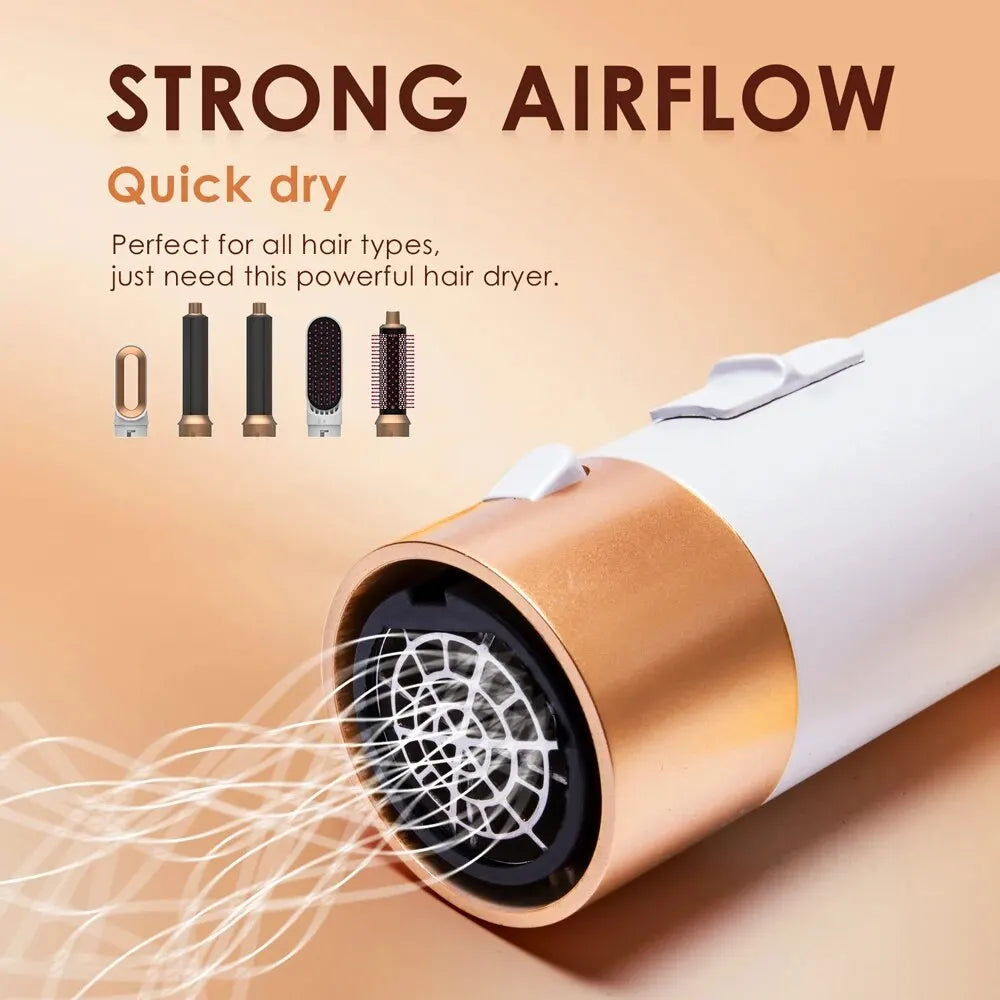 Professional Air Hair Styler 5 in 1 Low Noise Hair Curling Straightening Hair Drying 1000W Hot Air Brushes